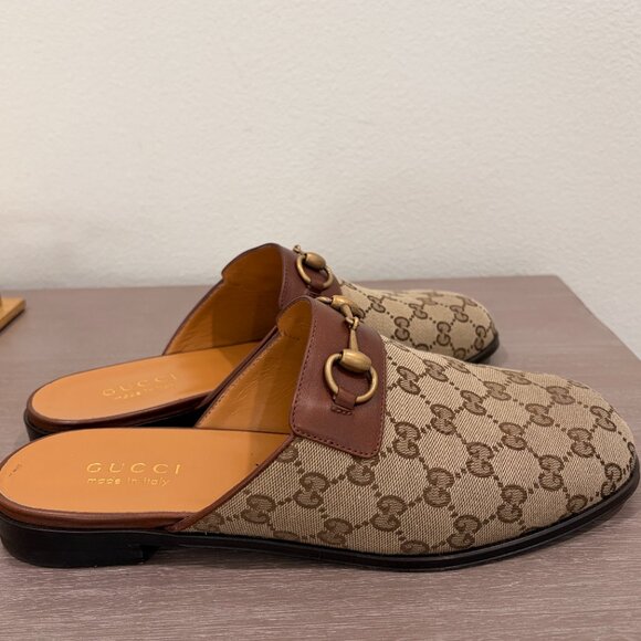 GUCCI CANVAS PRINTED MENS SLIDES - LIKE NEW - Picture 5 of 8